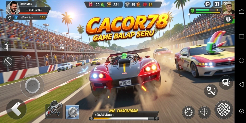 Tampilan gameplay Racing yang menegangkan dan mengasyikkan.