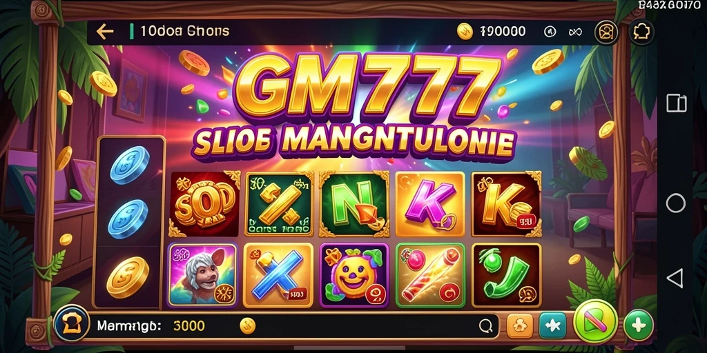 Screenshot gameplay GM777 menampilkan mesin slot dengan grafik mengesankan.