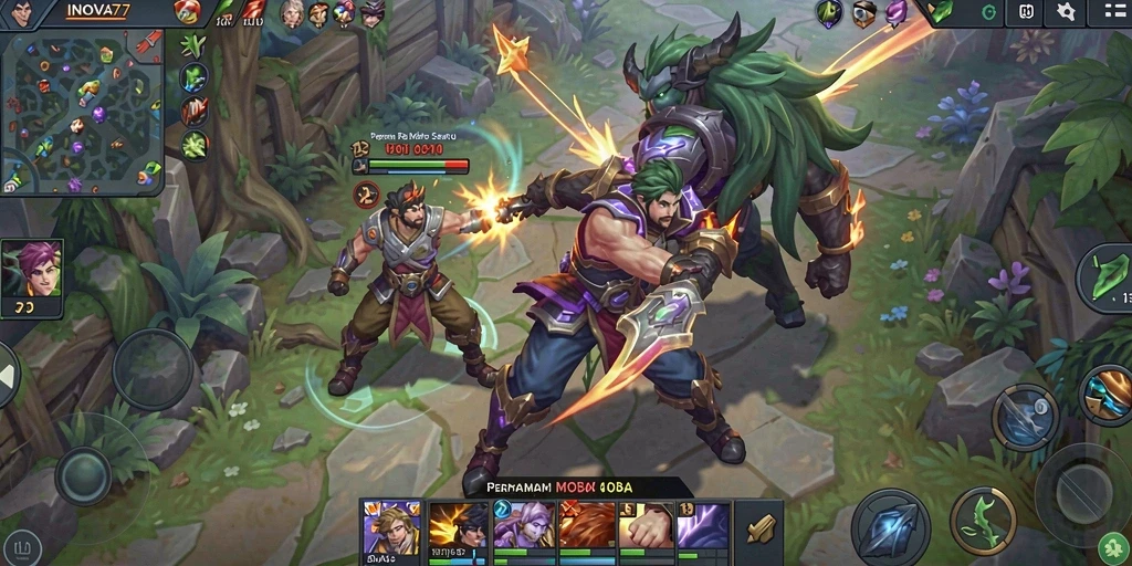 Tampilan aksi seru dalam gameplay INOVA77 yang menegangkan.