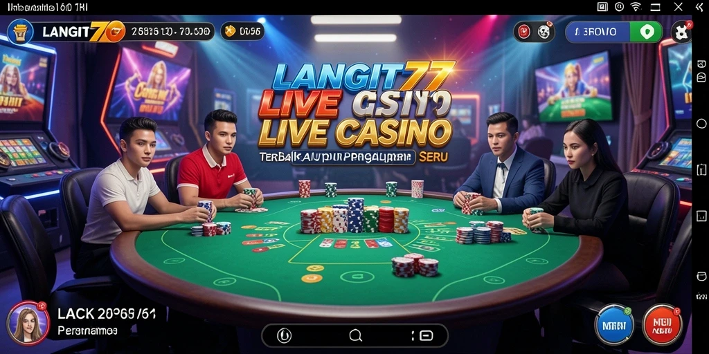 Tampilan utama LANGIT77 dengan dealer langsung dan permainan yang mendebarkan.