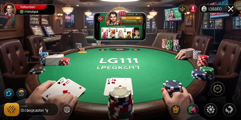 Tampilan gameplay Poker yang mendebarkan di LG111.