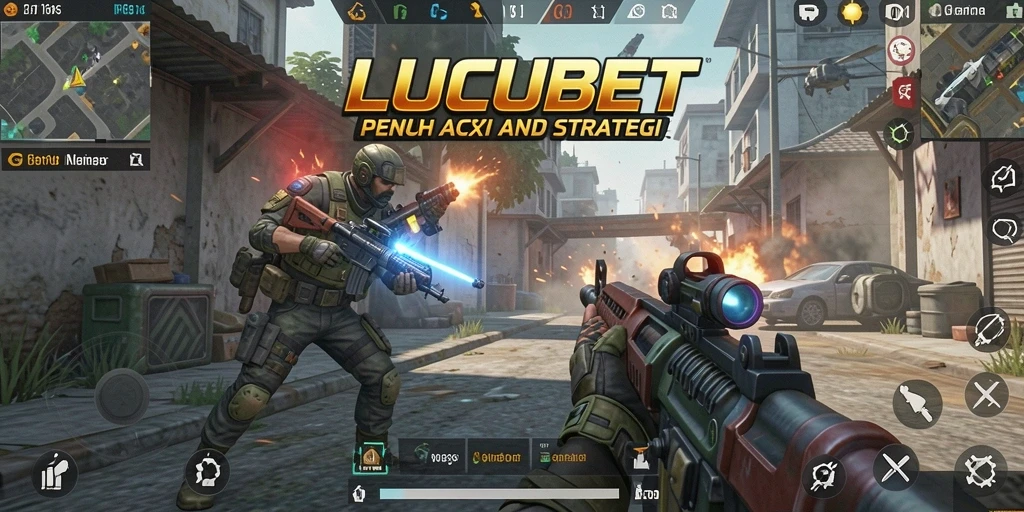 Tangkapan layar gameplay LUCUBET yang menampilkan aksi pertempuran yang intens.