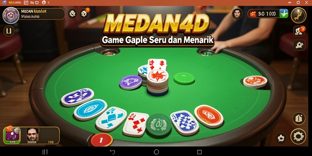 Tampilan gameplay seru di MEDAN4D dengan kartu Gaple.