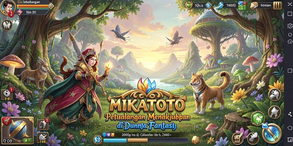 Screenshot gameplay MIKATOTO menampilkan aksi petualangan yang mendebarkan.