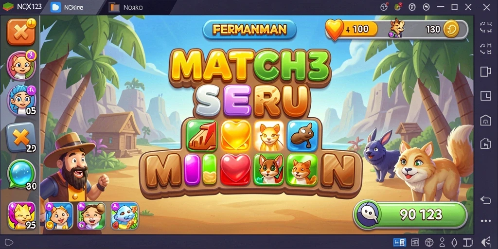 Gameplay NOX123 yang menarik dengan kombinasi warna menawan.