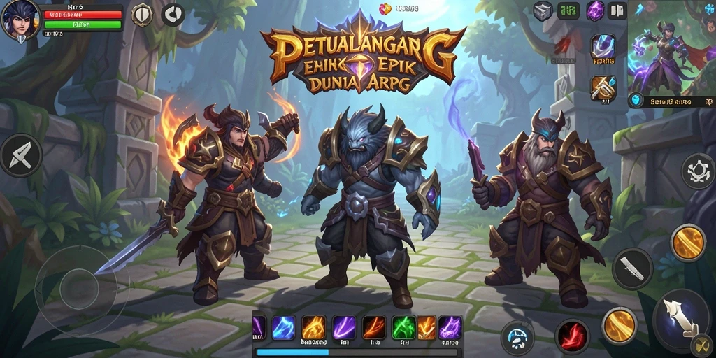 Tampilan gameplay seru RP8 dengan grafis memukau dalam pertarungan ARPG.
