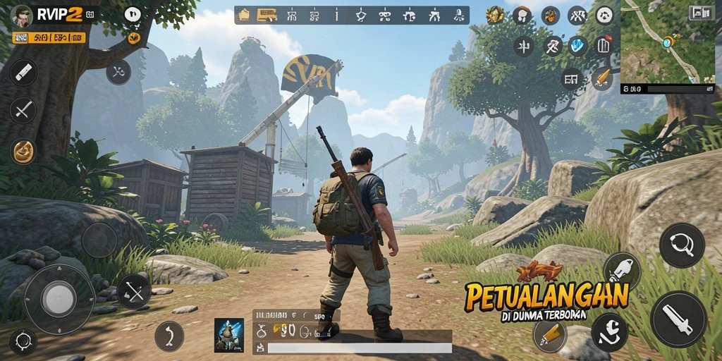 Screenshot utama RVIP2 yang menunjukkan aksi gameplay Open World yang mendebarkan.