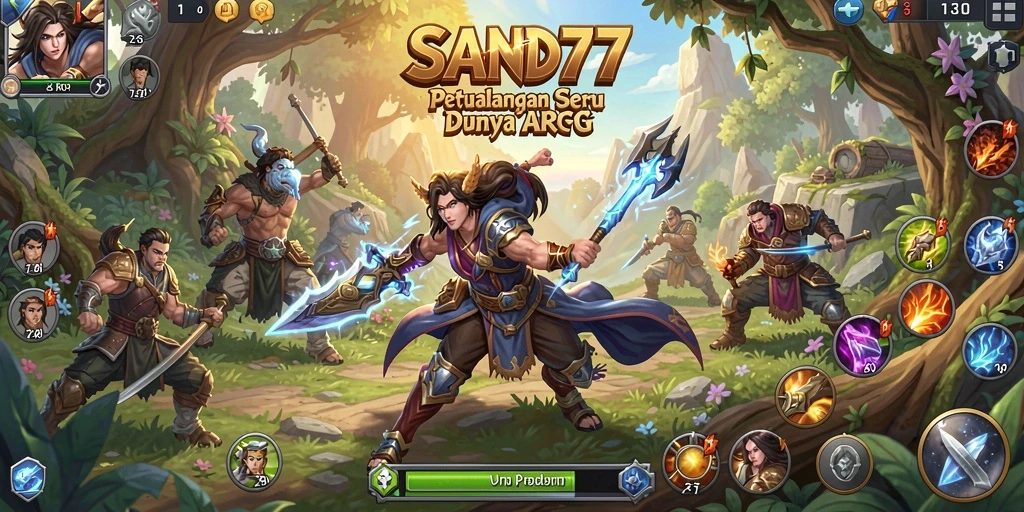 Tampilan gameplay seru dari SAND77 yang menarik dan dinamis.