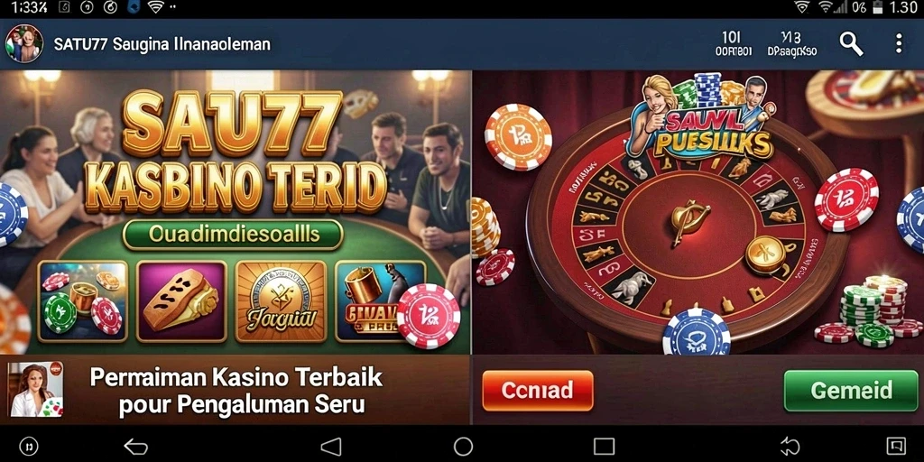 Screenshot menunjukkan gameplay menarik dari SATU77 di kasino.