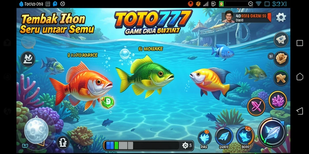 Tampilan gameplay TOTO777 yang seru dalam menembak ikan.