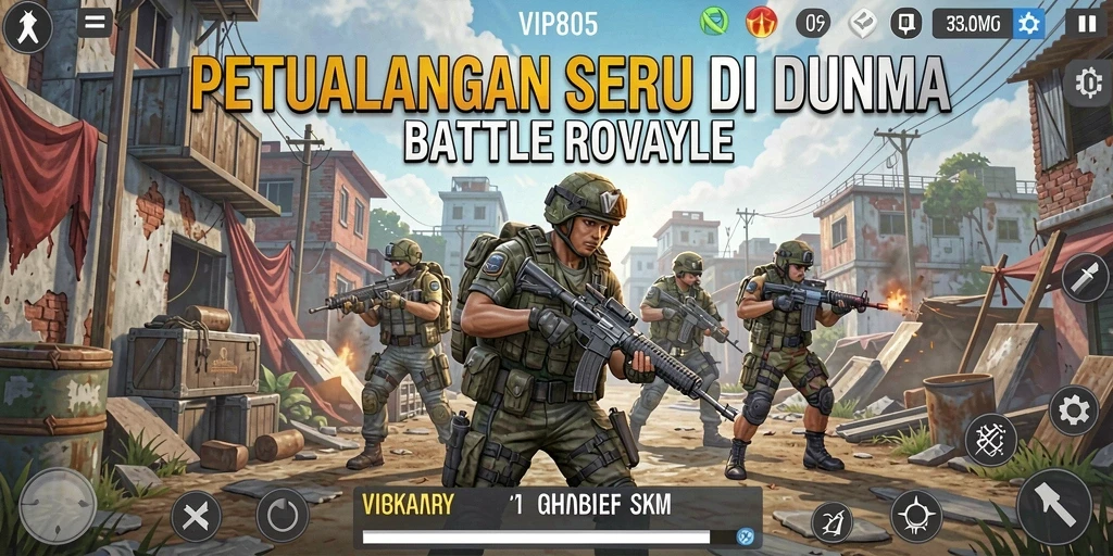 Tampilan gameplay seru dalam dunia Battle Royale di VIP805.