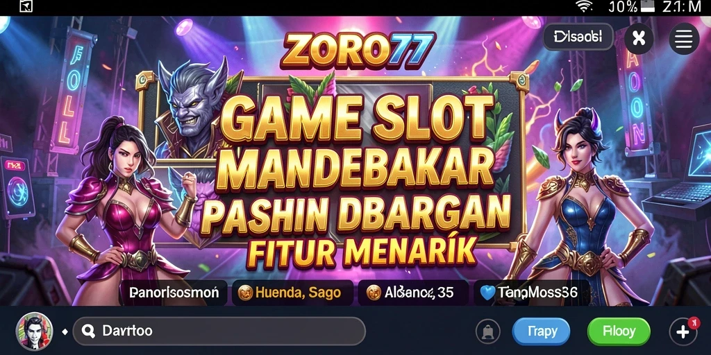 Tampilan gameplay ZORO77 yang menarik dan penuh warna.